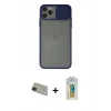 MARSİLYAN™- iPhone 11 Pro Max Kılıf Vadi Çizgi - Siyah Polymer Nano Ekran Koruyucu + Yeşil Rainbow Kamera Lens Koruma Cam
