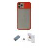 MARSİLYAN™- iPhone 11 Pro Max Kılıf Vadi Çizgi - Siyah Seramik Nano Ekran Koruyucu + Metal Kamera Lens Koruma Cam - AKYL