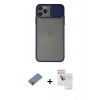 MARSİLYAN™- iPhone 11 Pro Max Kılıf Vadi Çizgi - Siyah Seramik Nano Ekran Koruyucu + Metal Kamera Lens Koruma Cam - AKYL
