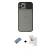 MARSİLYAN™- iPhone 11 Pro Max Kılıf Vadi Çizgi - Siyah Seramik Nano Ekran Koruyucu + Metal Kamera Lens Koruma Cam - AKYL