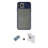 MARSİLYAN™- iPhone 11 Pro Max Kılıf Vadi Çizgi - Siyah Seramik Nano Ekran Koruyucu + Metal Kamera Lens Koruma Cam - GD