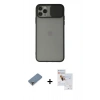 MARSİLYAN™- iPhone 11 Pro Max Kılıf Vadi Çizgi - Siyah Seramik Nano Ekran Koruyucu + Metal Kamera Lens Koruma Cam - GD