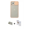 MARSİLYAN™- iPhone 11 Pro Max Kılıf Vadi Çizgi - Siyah Seramik Nano Ekran Koruyucu + Rainbow Kamera Lens Koruma Cam - GD