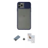 MARSİLYAN™- iPhone 11 Pro Max Kılıf Vadi Çizgi - Siyah Seramik Nano Ekran Koruyucu + Shine Kamera Lens Koruma Cam - GD