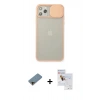 MARSİLYAN™- iPhone 11 Pro Max Kılıf Vadi Çizgi - Siyah Seramik Nano Ekran Koruyucu + Shine Kamera Lens Koruma Cam - GD