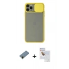 MARSİLYAN™- iPhone 11 Pro Max Kılıf Vadi Çizgi - Siyah Seramik Nano Ekran Koruyucu + Shine Kamera Lens Koruma Cam - GD