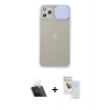 MARSİLYAN™- iPhone 11 Pro Max Kılıf Vadi Çizgi - Siyah Seramik Nano Ekran Koruyucu + Kamera Lens Koruma Cam - SF