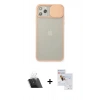 MARSİLYAN™- iPhone 11 Pro Max Kılıf Vadi Çizgi - Siyah Seramik Nano Ekran Koruyucu + Kamera Lens Koruma Cam - SF