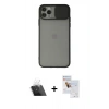 MARSİLYAN™- iPhone 11 Pro Max Kılıf Vadi Çizgi - Siyah Seramik Nano Ekran Koruyucu + Kamera Lens Koruma Cam - SF
