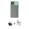 MARSİLYAN™- iPhone 11 Pro Max Kılıf Vadi Çizgi - Siyah Seramik Nano Ekran Koruyucu + Kamera Lens Koruma Cam - SF