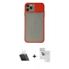 MARSİLYAN™- iPhone 11 Pro Max Kılıf Vadi Çizgi - Siyah Seramik Nano Ekran Koruyucu + Kamera Lens Koruma Cam - SF