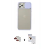 MARSİLYAN™- iPhone 11 Pro Max Kılıf Vadi Çizgi - Siyah Seramik Nano Ekran Koruyucu + Pers Alüminyum Kamera Lens - KI