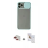 MARSİLYAN™- iPhone 11 Pro Max Kılıf Vadi Çizgi - Siyah Seramik Nano Ekran Koruyucu + Pers Alüminyum Kamera Lens - KI