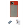 MARSİLYAN™- iPhone 11 Pro Max Kılıf Vadi Çizgi - Siyah Seramik Nano Ekran Koruyucu + Metal Kamera Lens Koruma Cam - MI