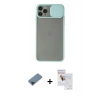 MARSİLYAN™- iPhone 11 Pro Max Kılıf Vadi Çizgi - Siyah Seramik Nano Ekran Koruyucu + Metal Kamera Lens Koruma Cam - MI