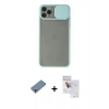 MARSİLYAN™- iPhone 11 Pro Max Kılıf Vadi Çizgi - Siyah Seramik Nano Ekran Koruyucu + Metal Kamera Lens Koruma Cam - MR