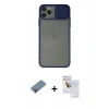 MARSİLYAN™- iPhone 11 Pro Max Kılıf Vadi Çizgi - Siyah Seramik Nano Ekran Koruyucu + Metal Kamera Lens Koruma Cam - MR