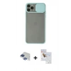 MARSİLYAN™- iPhone 11 Pro Max Kılıf Vadi Çizgi - Siyah Seramik Nano Ekran Koruyucu + Pers Alüminyum Kamera Lens - LT
