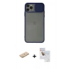 MARSİLYAN™- iPhone 11 Pro Max Kılıf Vadi Çizgi - Siyah Seramik Nano Ekran Koruyucu + Renkli Kamera Lens Koruma Cam - SI