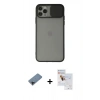 MARSİLYAN™- iPhone 11 Pro Max Kılıf Vadi Çizgi - Siyah Seramik Nano Ekran Koruyucu + Shine Kamera Lens Koruma Cam - SH