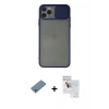 MARSİLYAN™- iPhone 11 Pro Max Kılıf Vadi Çizgi - Siyah Seramik Nano Ekran Koruyucu + Shine Kamera Lens Koruma Cam - GS