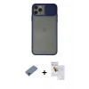 MARSİLYAN™- iPhone 11 Pro Max Kılıf Vadi Çizgi - Siyah Seramik Nano Ekran Koruyucu + Shine Kamera Lens Koruma Cam - PE