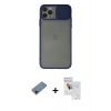 MARSİLYAN™- iPhone 11 Pro Max Kılıf Vadi Çizgi - Siyah Seramik Nano Ekran Koruyucu + Shine Kamera Lens Koruma Cam - SH