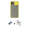 MARSİLYAN™- iPhone 11 Pro Max Kılıf Vadi Çizgi - Siyah Seramik Nano Ekran Koruyucu + Metal Kamera Lens Koruma Cam - SH