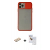 MARSİLYAN™- iPhone 11 Pro Max Kılıf Vadi Çizgi - Siyah Seramik Nano Ekran Koruyucu + Renkli Kamera Lens Koruma Cam - YL