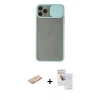 MARSİLYAN™- iPhone 11 Pro Max Kılıf Vadi Çizgi - Siyah Seramik Nano Ekran Koruyucu + Renkli Kamera Lens Koruma Cam - YL