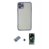 MARSİLYAN™- iPhone 11 Pro Max Kılıf Vadi Minimal - Şeffaf 360 Full Body Arka Koruyucu + Metal Kamera Lens Koruma Cam - MR