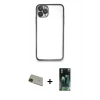 MARSİLYAN™- iPhone 11 Pro Max Kılıf Vadi Minimal - Şeffaf 360 Full Body Arka Koruyucu + Rainbow Kamera Lens Koruma Cam - YL