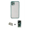 MARSİLYAN™- iPhone 11 Pro Max Kılıf Vadi Minimal - Şeffaf 360 Full Body Arka Koruyucu + Rainbow Kamera Lens Koruma Cam - GD