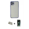 MARSİLYAN™- iPhone 11 Pro Max Kılıf Vadi Minimal - Şeffaf 360 Full Body Arka Koruyucu + Rainbow Kamera Lens Koruma Cam - GD
