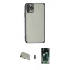 MARSİLYAN™- iPhone 11 Pro Max Kılıf Vadi Minimal - Şeffaf 360 Full Body Arka Koruyucu + Rainbow Kamera Lens Koruma Cam - GD