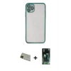 MARSİLYAN™- iPhone 11 Pro Max Kılıf Vadi Minimal - Şeffaf 360 Full Body Arka Koruyucu + Rainbow Kamera Lens Koruma Cam - YL