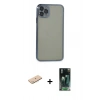 MARSİLYAN™- iPhone 11 Pro Max Kılıf Vadi Minimal - Şeffaf 360 Full Body Arka Koruyucu + Renkli Kamera Lens Koruma Cam - MI