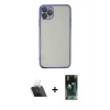 MARSİLYAN™- iPhone 11 Pro Max Kılıf Vadi Minimal - Şeffaf 360 Full Body Arka Koruyucu + Kamera Lens Koruma Cam - SF