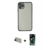 MARSİLYAN™- iPhone 11 Pro Max Kılıf Vadi Minimal - Şeffaf 360 Full Body Arka Koruyucu + Rainbow Kamera Lens Koruma Cam - YL