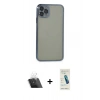 MARSİLYAN™- iPhone 11 Pro Max Kılıf Vadi Minimal - Şeffaf Pasifik Cam Ekran Koruyucu + Kamera Lens Koruma Cam - SF
