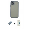 MARSİLYAN™- iPhone 11 Pro Max Kılıf Vadi Minimal - Şeffaf Pasifik Cam Ekran Koruyucu + Shine Kamera Lens Koruma Cam - MI