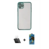 MARSİLYAN™- iPhone 11 Pro Max Kılıf Vadi Minimal - Siyah 18D Cam Ekran Koruyucu + Kamera Lens Koruma Cam - SF