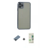 MARSİLYAN™- iPhone 11 Pro Max Kılıf Vadi Minimal - Siyah 20D Premium Cam Ekran Koruyucu + Shine Kamera Lens Koruma Cam - SH