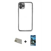 MARSİLYAN™- iPhone 11 Pro Max Kılıf Vadi Minimal - Siyah 34D Izgaralı Cam + Rainbow Kamera Lens Koruma Cam - GD