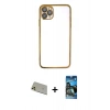 MARSİLYAN™- iPhone 11 Pro Max Kılıf Vadi Minimal - Siyah 34D Izgaralı Cam + Rainbow Kamera Lens Koruma Cam - GD