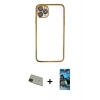 MARSİLYAN™- iPhone 11 Pro Max Kılıf Vadi Minimal - Siyah 34D Izgaralı Cam + Rainbow Kamera Lens Koruma Cam - YL