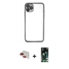 MARSİLYAN™- iPhone 11 Pro Max Kılıf Vadi Minimal - Siyah 360 Mat Full Body Arka Koruyucu + Pers Alüminyum Kamera Lens - KI