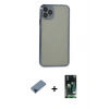 MARSİLYAN™- iPhone 11 Pro Max Kılıf Vadi Minimal - Siyah 360 Mat Full Body Arka Koruyucu + Metal Kamera Lens Koruma Cam - MI