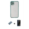 MARSİLYAN™- iPhone 11 Pro Max Kılıf Vadi Minimal - Siyah 3D Antistatik Hayalet Cam Ekran Koruyucu + Shine Kamera Lens Koruma Cam - MI