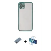 MARSİLYAN™- iPhone 11 Pro Max Kılıf Vadi Minimal - Siyah 3D Antistatik Seramik Nano Ekran Koruyucu + Shine Kamera Lens Koruma Cam - GI